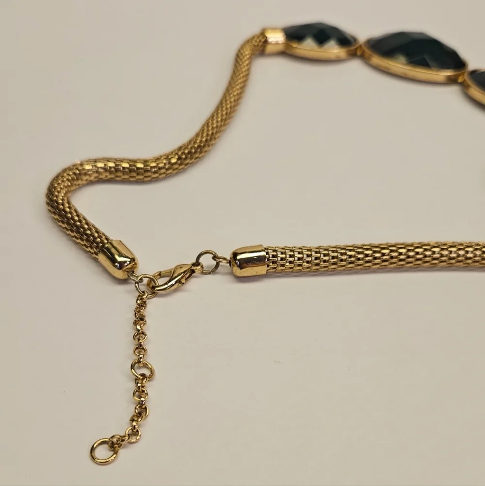 Gold and Green Statement Necklace
